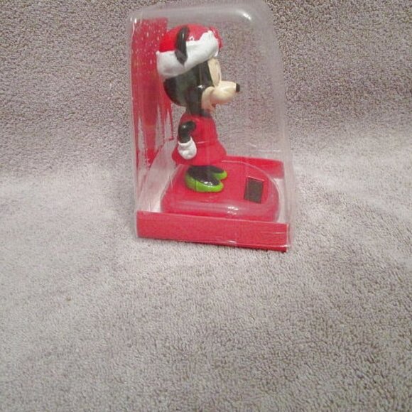 Disney Minnie Mouse Solar Powered Dancing Bobblehead Toy Christmas Holiday NEW - Picture 5 of 8